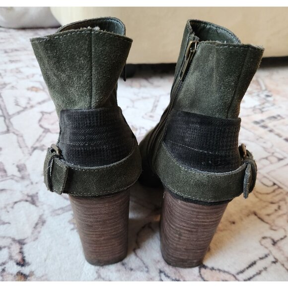 Sbicca Women's Sz. 9 Forest Green Suede Lorenza Ankle Booties - Picture 3 of 8